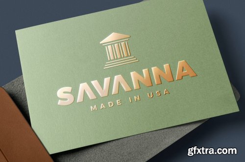 Foil Embossed Printing Logo Mockup