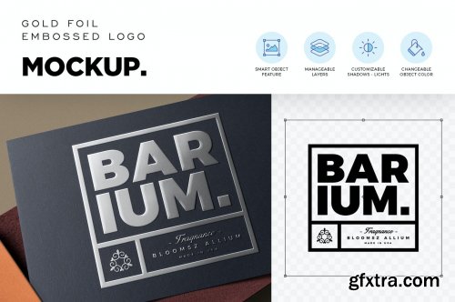 Foil Embossed Printing Logo Mockup