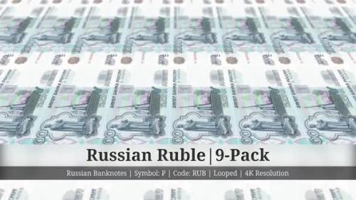 Videohive - Russian Ruble | Russia Currency - 9 Pack | 4K Resolution | Looped - 35023315 - 35023315