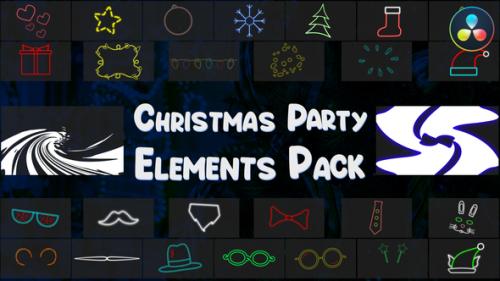 Videohive - Christmas Party Elements Pack | DaVinci Resolve - 34974326 - 34974326