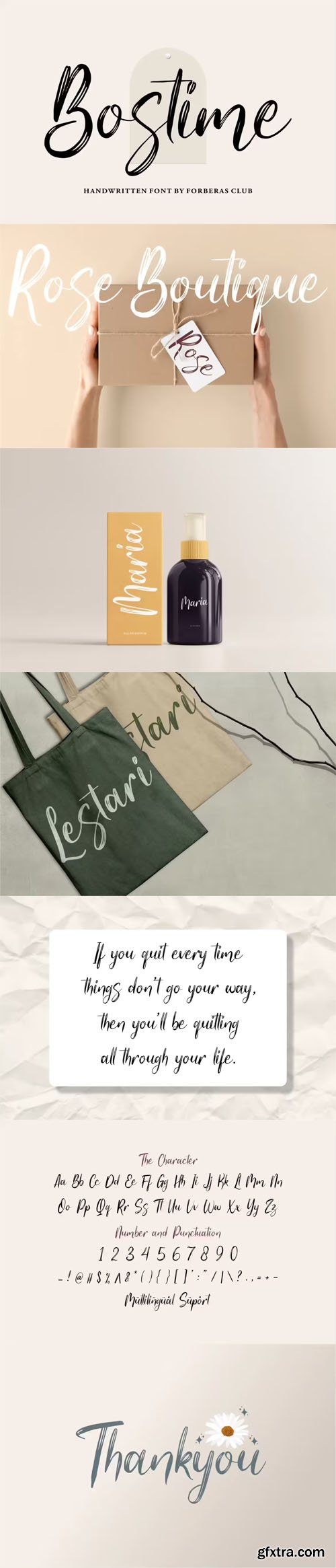 Bostime - Handwritten Font Bostime - Handwritten Font