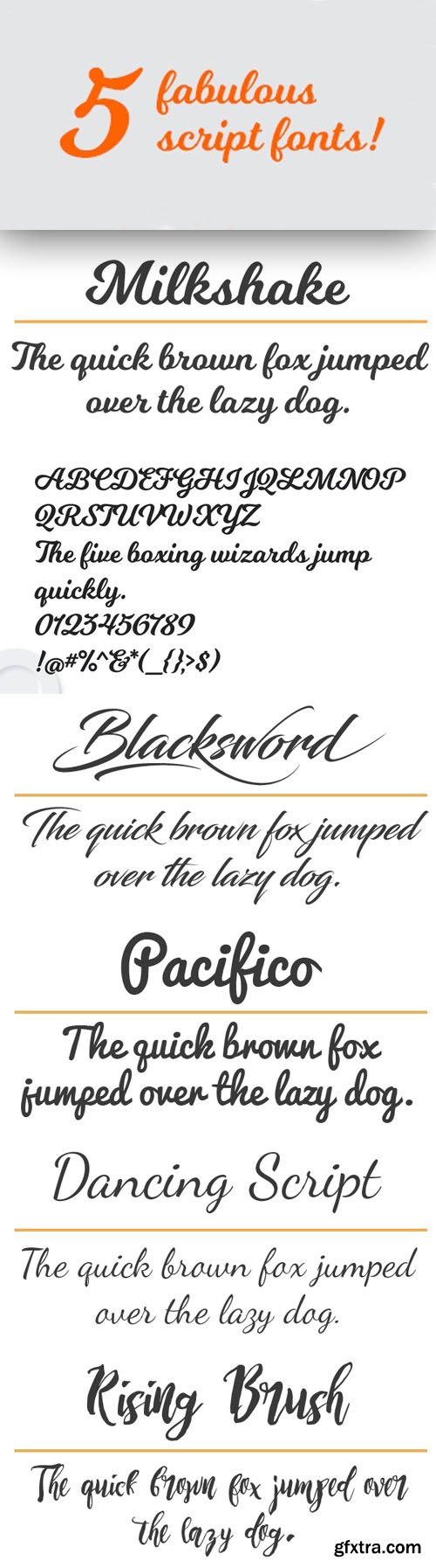 5 Fabulous Script Fonts Pack 5 Fabulous Script Fonts Pack