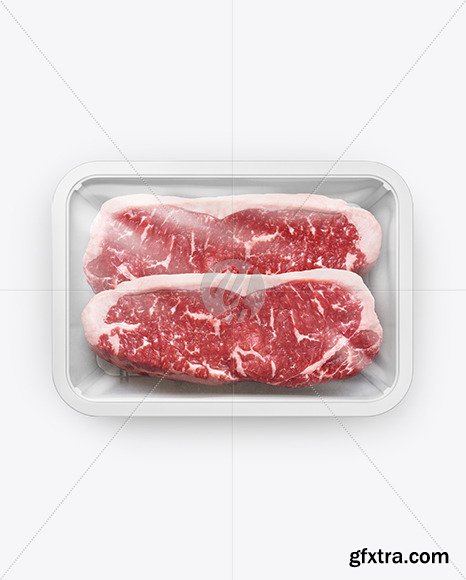 Plastic Tray With Marbled Beef Mockup 89484