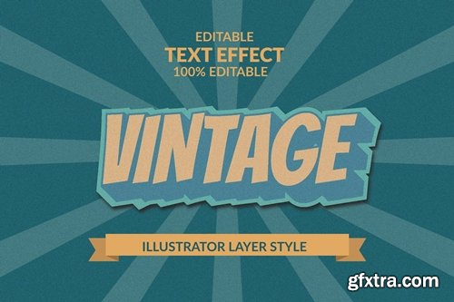 VINTAGE Editable Illustrator Text Effect