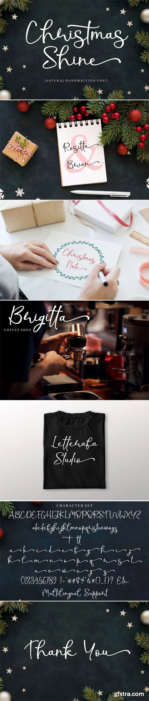 Christmas Shine Script - Natural Handwritten Font Christmas Shine Script - Natural Handwritten Font