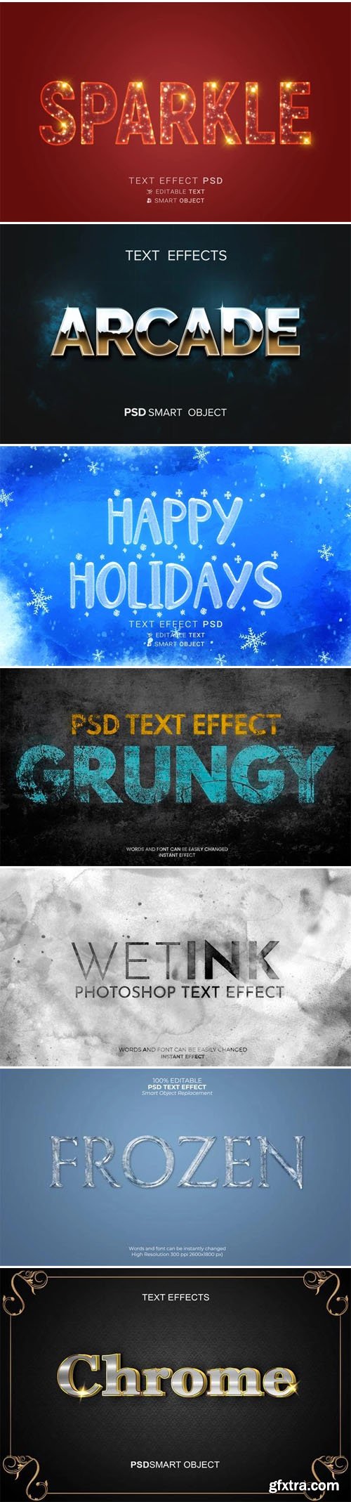 14 Modern Text Effects PSD Templates Collection