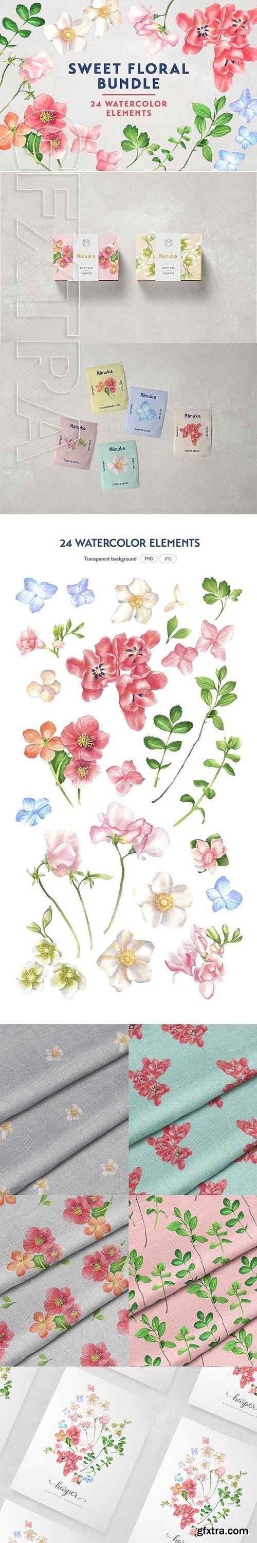 Sweet Floral Watercolor Bundle