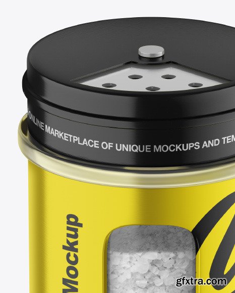 Metallic Spice Jar w/ Salt Mockup 89414