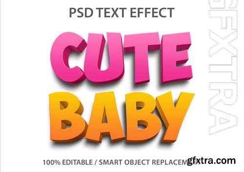 Editable text effect cute baby psd