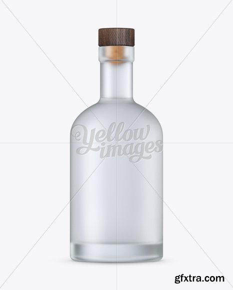 Frosted Glass Oslo Plate Bottle Mockup 12405