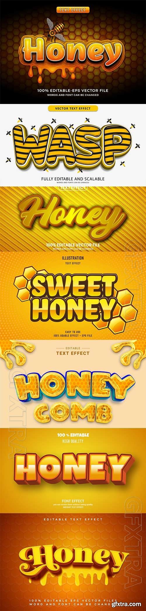 Honey 3d editable text style effect vector vol 260 Honey 3d editable text style effect vector vol 260