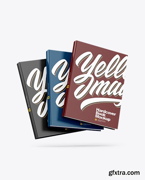 Three Hardcover Books Mockup 88949