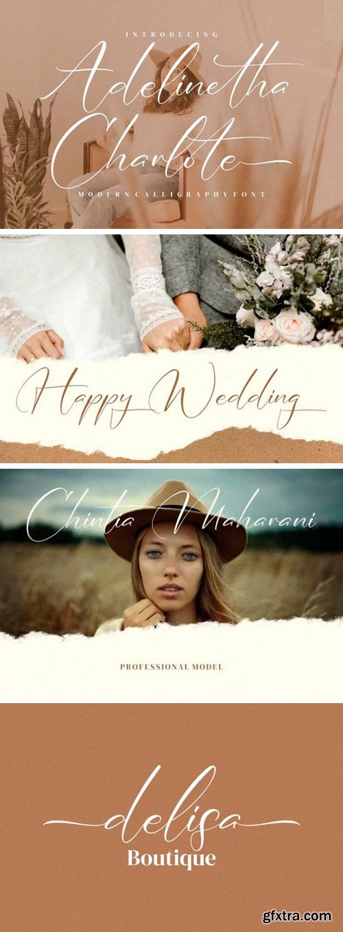 Adelinetha Charlote Calligraphy Font