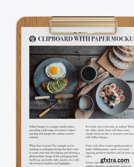 Wooden Clipboard W/ A4 Paper Mockup 88776