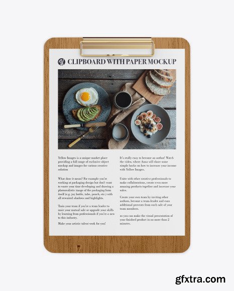 Wooden Clipboard W/ A4 Paper Mockup 88776