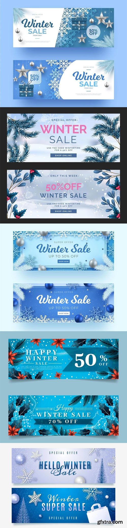 10+ Winter Sale Banners Vector Collection