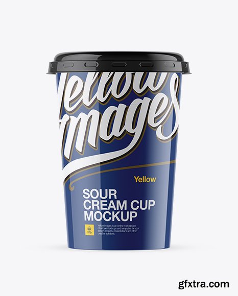 Glossy Sour Cream Cup Mockup 17702