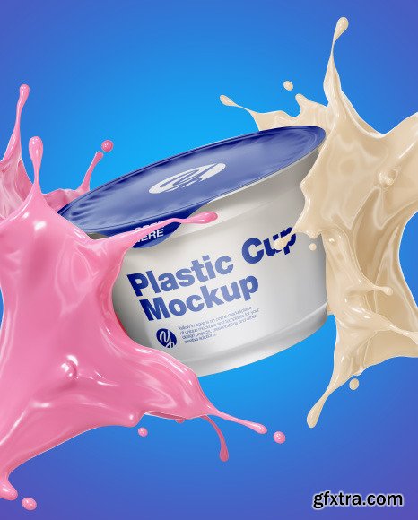 Plastic Cup with Splashes Mockup 52894