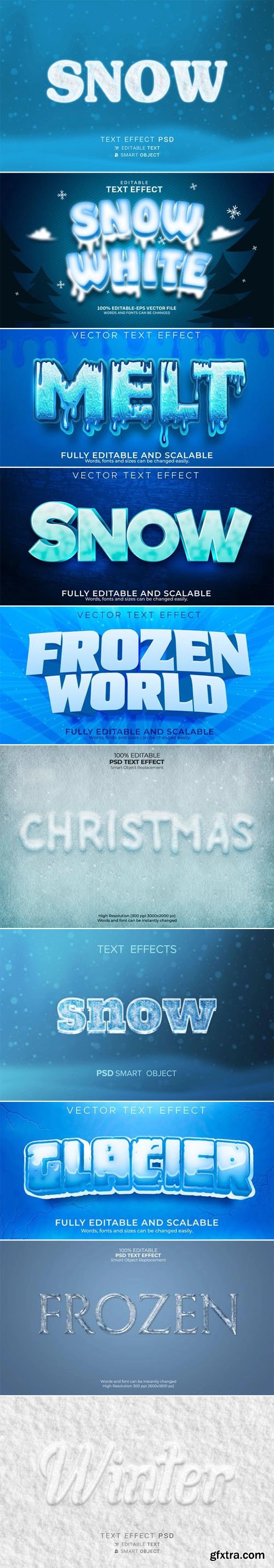 10 Snowy and Frozen Text Effects for Photoshop and Illustrator