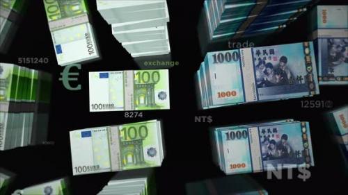 Videohive - Euro and Taiwan Dollar money exchange loop - 35161015 - 35161015