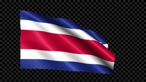 Videohive - Costa Rica Flag Blowing In The Wind - 35177787 - 35177787