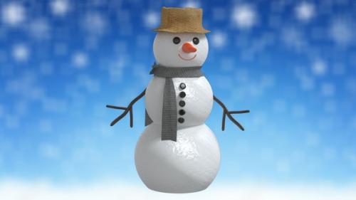 Videohive - Cartoon Snow Man Idle - 35182072 - 35182072
