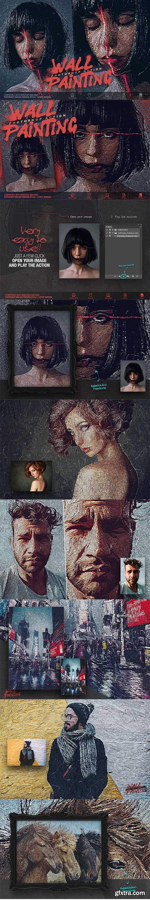 CreativeMarket - Wall Painting Photoshop Action 6528095