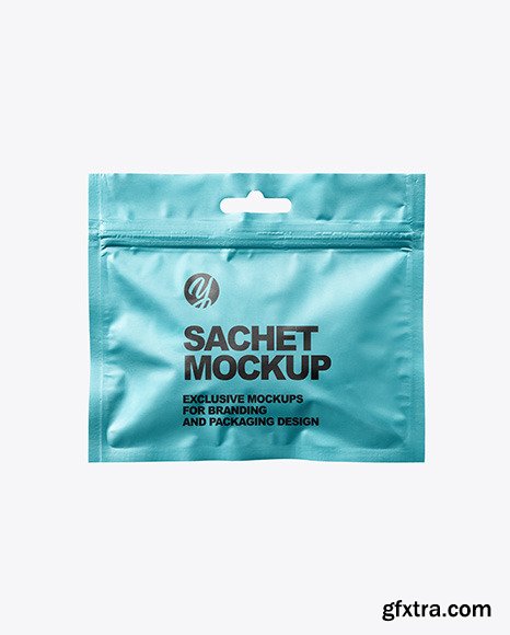 Metallic Sachet with Zip Lock Mockup 87866