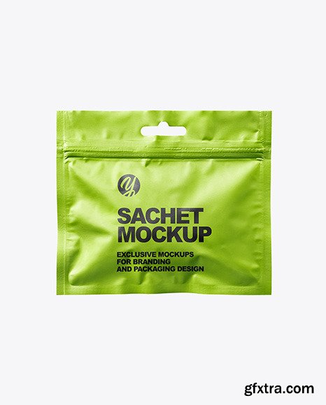 Metallic Sachet with Zip Lock Mockup 87866