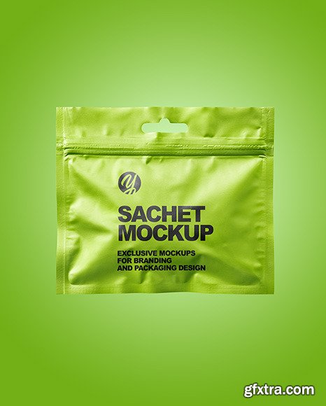 Metallic Sachet with Zip Lock Mockup 87866