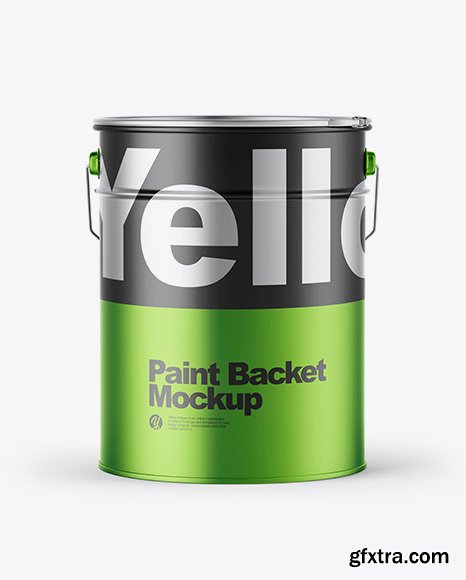 Matte Metallic Paint Bucket Mockup 56105