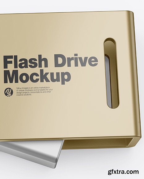 Metallic USB Type C Flash Drive Mockup 88029