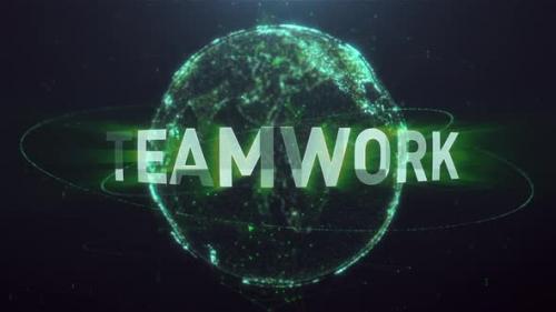 Videohive - Digital Network Earth Hud Teamwork - 35249441 - 35249441