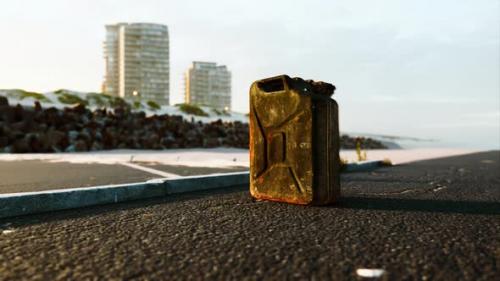 Videohive - Old Metal Fuel Canister on Beach Parking - 35250734 - 35250734