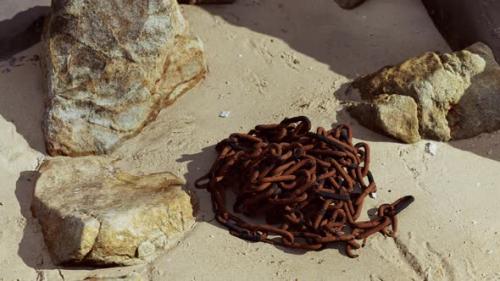 Videohive - Old Rusted Chain in the Sand - 35250983 - 35250983