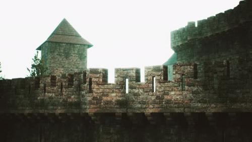 Videohive - Old Castle Walls at the Sunset - 35251004 - 35251004