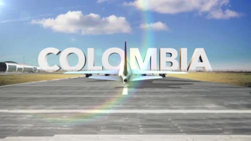 Videohive - Commercial Airplane Landing Country Colombia - 35251082 - 35251082