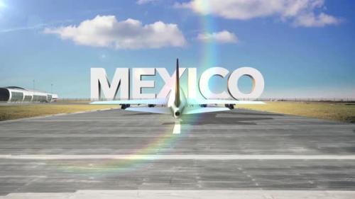 Videohive - Commercial Airplane Landing Country Mexico - 35251087 - 35251087