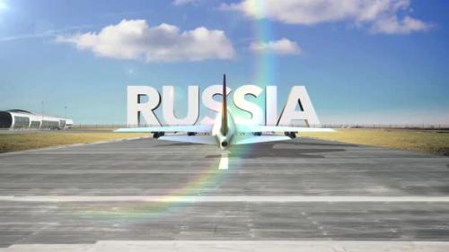 Videohive - Commercial Airplane Landing Country Russia - 35251088 - 35251088