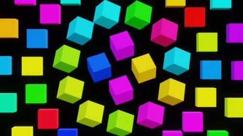 Videohive - Vj Loop Spinning Multicolored Cubes 02 - 35252346 - 35252346