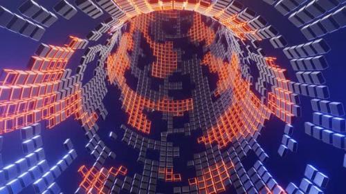 Videohive - Vj Loop Is An Abstract Mystical Tunnel Made Of Cubes 02 - 35252353 - 35252353
