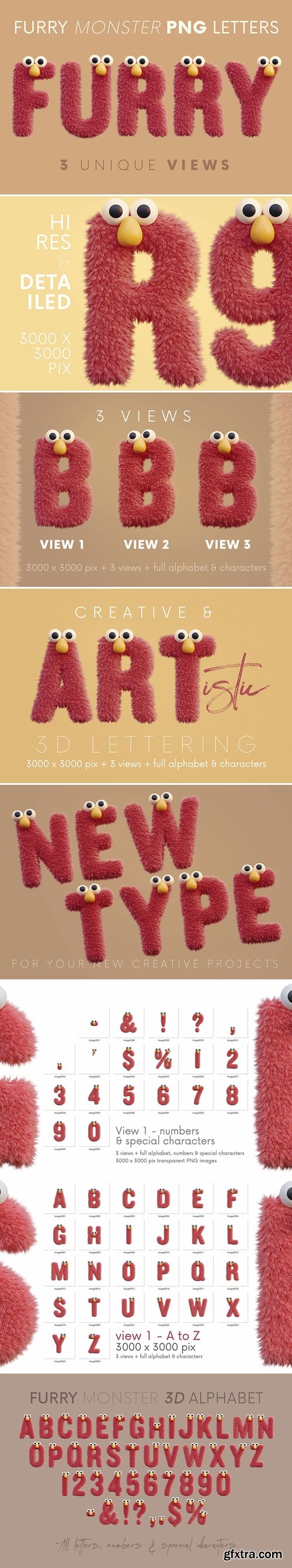 Furry Monsters - 3D Lettering