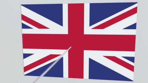 Videohive - Flag of GREAT BRITAIN Plate Being Hit By Archery Arrow - 35252340 - 35252340