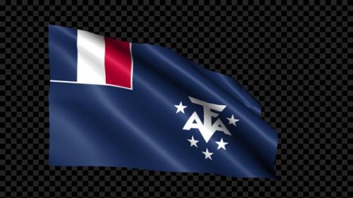 Videohive - French Southern And Antarctic Lands Flag Blowing In The Wind - 35255732 - 35255732