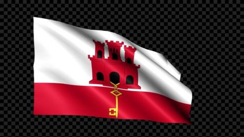 Videohive - Gibraltar Flag Blowing In The Wind - 35255743 - 35255743
