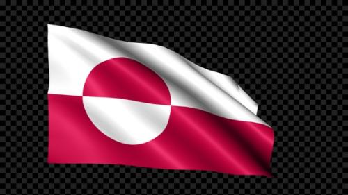 Videohive - Greenland Flag Blowing In The Wind - 35255745 - 35255745