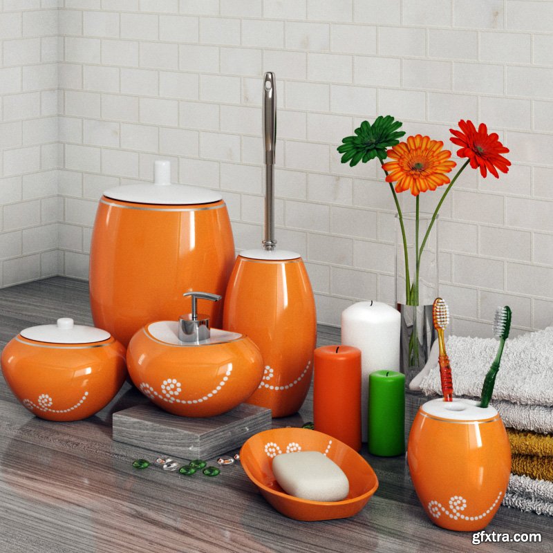 A set of bathroom accessories Primanova Maison Orange » GFxtra