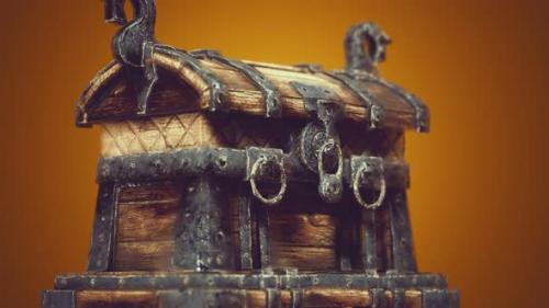 Videohive - Closed Wooden Treasure Chest with Metal Clasp - 35259409 - 35259409