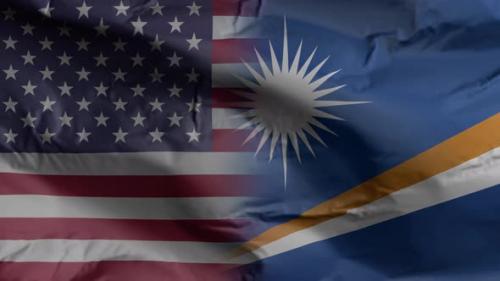 Videohive - United States and Marshall Islands flag - 35261070 - 35261070