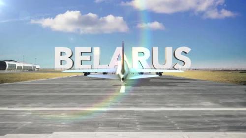Videohive - Commercial Airplane Landing Country Belarus - 35261191 - 35261191